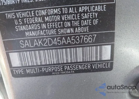 2010 Land Rover Lr4 from USA, damaged, VIN SALAK2D45AA537667